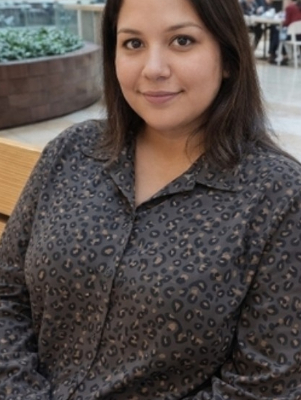 Chelsea & Theodore Olive Green Leopard Print Top Button-Down XXL/2XG